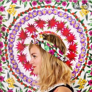 LUSH FLORAL SILK HAIR WRAP